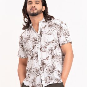 Tropical Print Regular Fit Shirt for Men