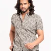 Nature Print Cotton Blend Casual Shirt for Men
